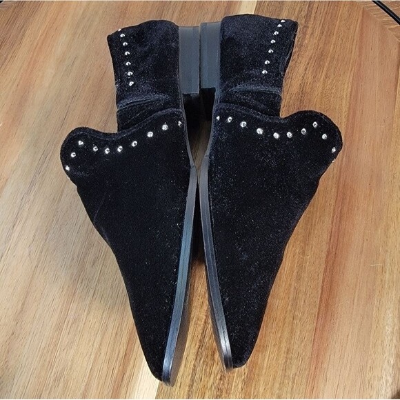 Steven Steve Madden Archie Loafers Size 6 Black Velvet Studded Flats - Picture 8 of 16